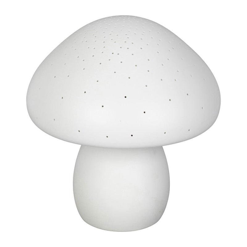 LAMPE LED CHAMPIGNON BLANC D20XH22CM PORCELAINE