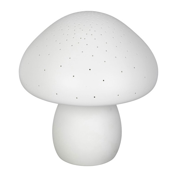 LAMPE LED CHAMPIGNON BLANC D20XH22CM PORCELAINE