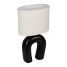 LAMPE LIGNES NOIR+ECRU 27X15XH45CM CERAMIQUE+COTON