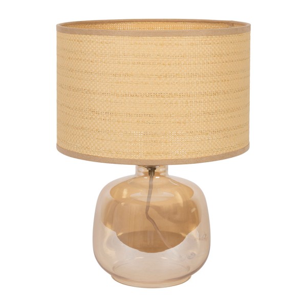 LAMPE CELESTE FUME+ECRU D17.5-26XH36 VERRE+PAPIER