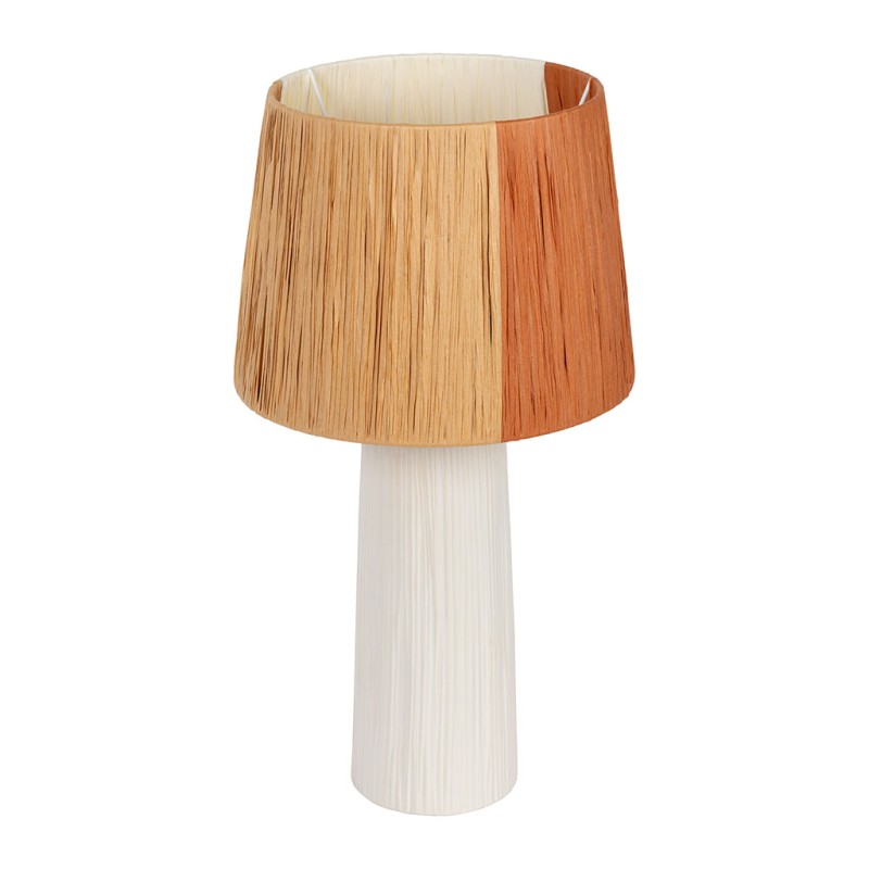 LAMPE LIGNES ECRU+TERRACOTTA D11-25XH45 CERAMIQUE