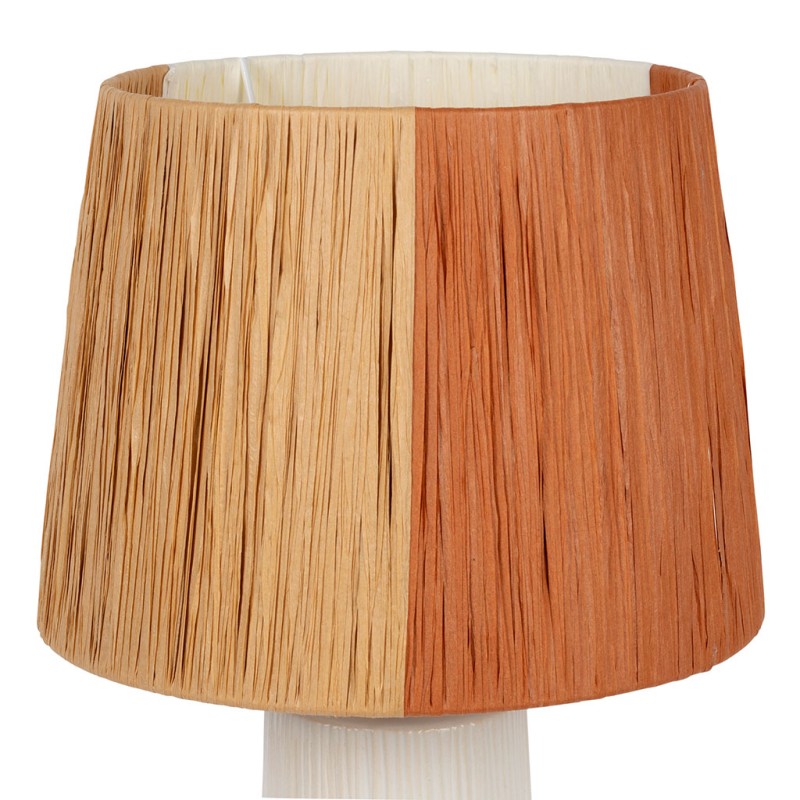 LAMPE LIGNES ECRU+TERRACOTTA D11-25XH45 CERAMIQUE