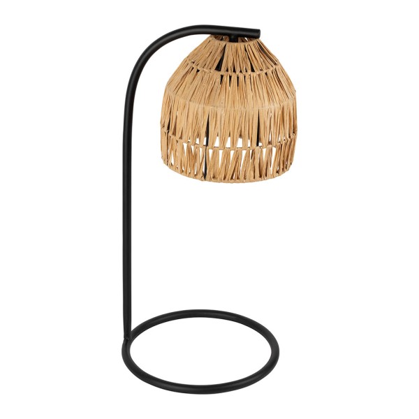 LAMPE TULUM NATUREL+NOIR D23XH50CM FER+RAPHIA