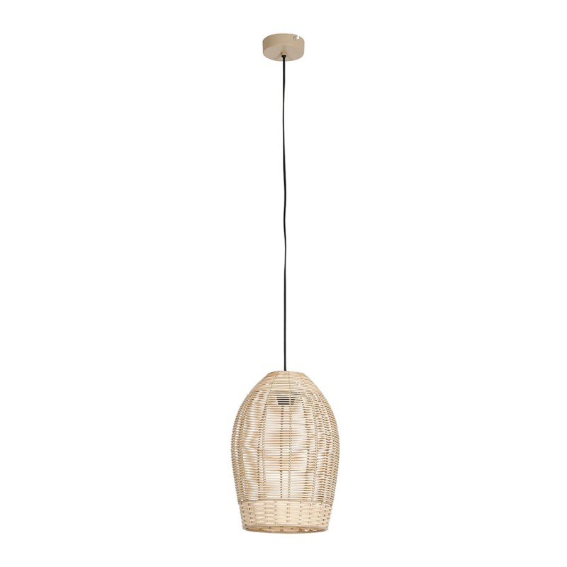 SUSPENSION BOHEME NATUREL D24XH36CM ROTIN+FER