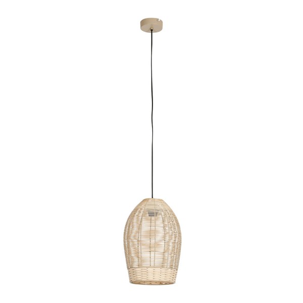 SUSPENSION BOHEME NATUREL D24XH36CM ROTIN+FER