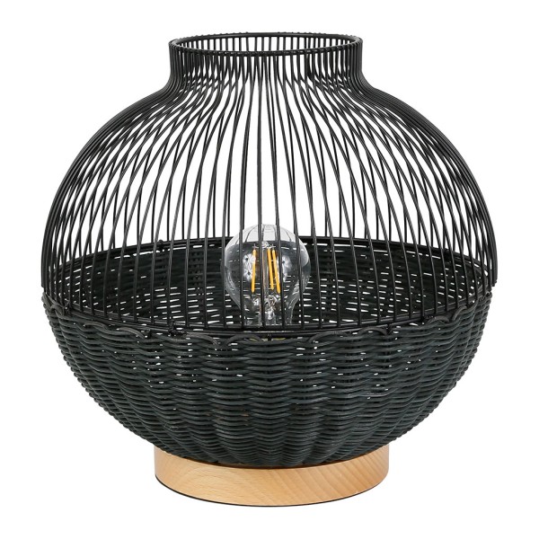 LAMPE RONDE FILEN NOIR D30.5 X H29.5CM