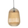 SUSPENSION LUMI AMBRE D22.5X33CM VERRE+FER