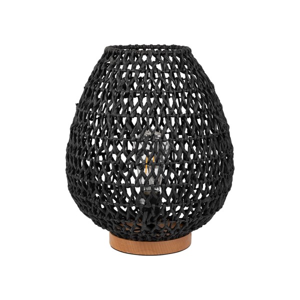 LAMPE CALYP NOIR D30.5XH35.5CM FER+CORDE