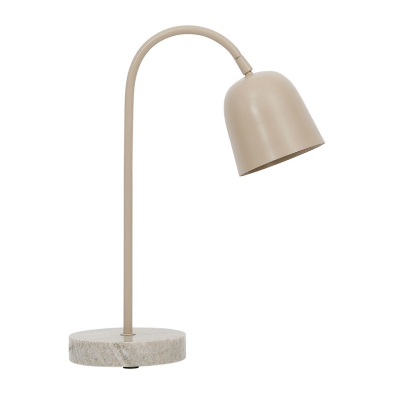 LAMPE COURBA BEIGE+TAUPE 32X16XH46CM FER+MARBRE