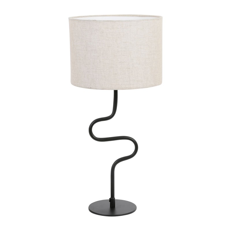 LAMPE FUNKY NOIR+BEIGE D29XH60CM FER+COTON