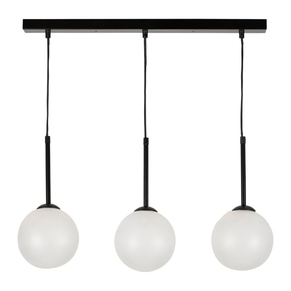 SUSPENSION 3 LAMPES ARDECOR NOIR MAT 60X15X60CM