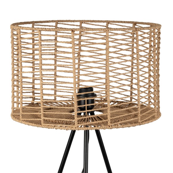 LAMPADAIRE TULUM NOIR+NATUREL 57X49XH145CM