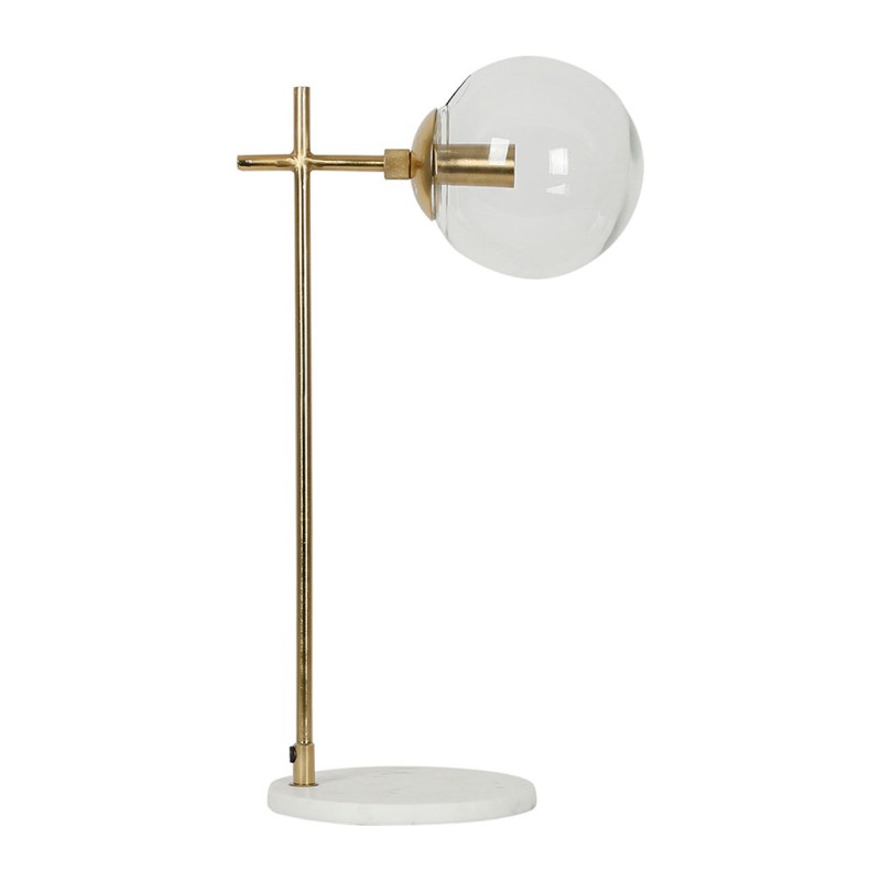 LAMPE COURBA DORE+BLANC 25X19XH51CM