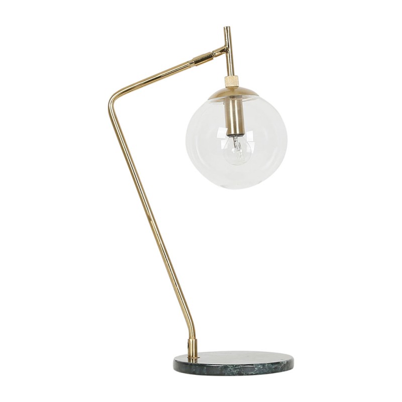 LAMPE COURBA DORE+VERT FONCE 25X19XH53CM