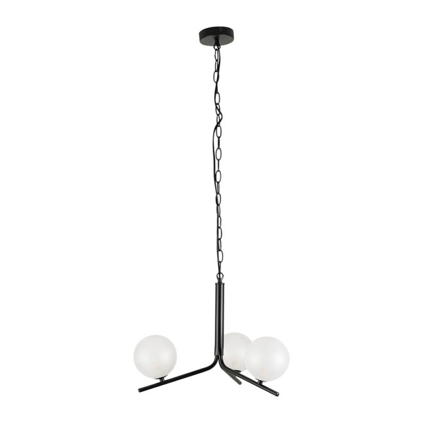 SUSPENSION 3 LAMPES ARDECOR NOIR+BLANC 41X37X30CM