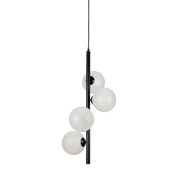 SUSPENSION 4 LAMPES ARDECOR NOIR MAT 35X29X70CM