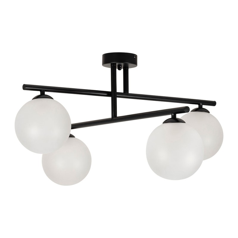 SUSPENSION 4 LAMPES ARDECOR NOIR MAT 70X70X36CM