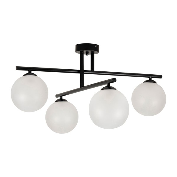 SUSPENSION 4 LAMPES ARDECOR NOIR MAT 70X70X36CM