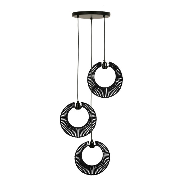 SUSPENSION 3 LAMPES SAORI NOIR D30XH131CM