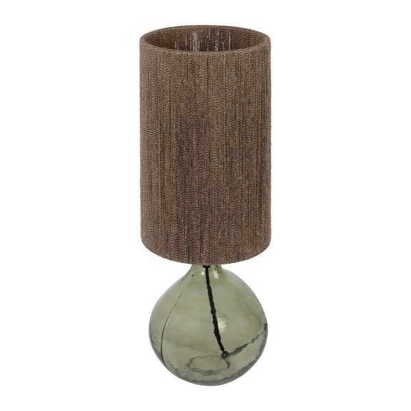 LAMPE HELIAC VERT D17XH46CM VERRE+JUTE