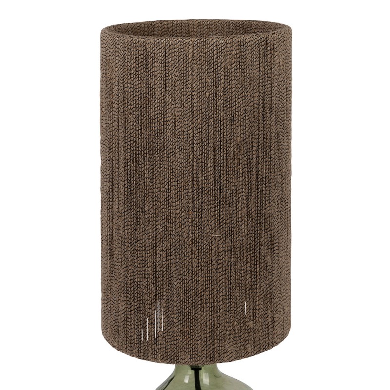 LAMPE HELIAC VERT D17XH46CM VERRE+JUTE