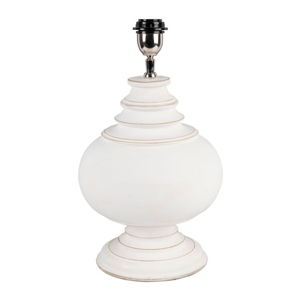 PIED LAMPE BALUSTRE BLANC D24XH42.5CM MANGUIER