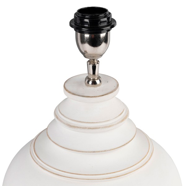 PIED LAMPE BALUSTRE BLANC D24XH42.5CM MANGUIER