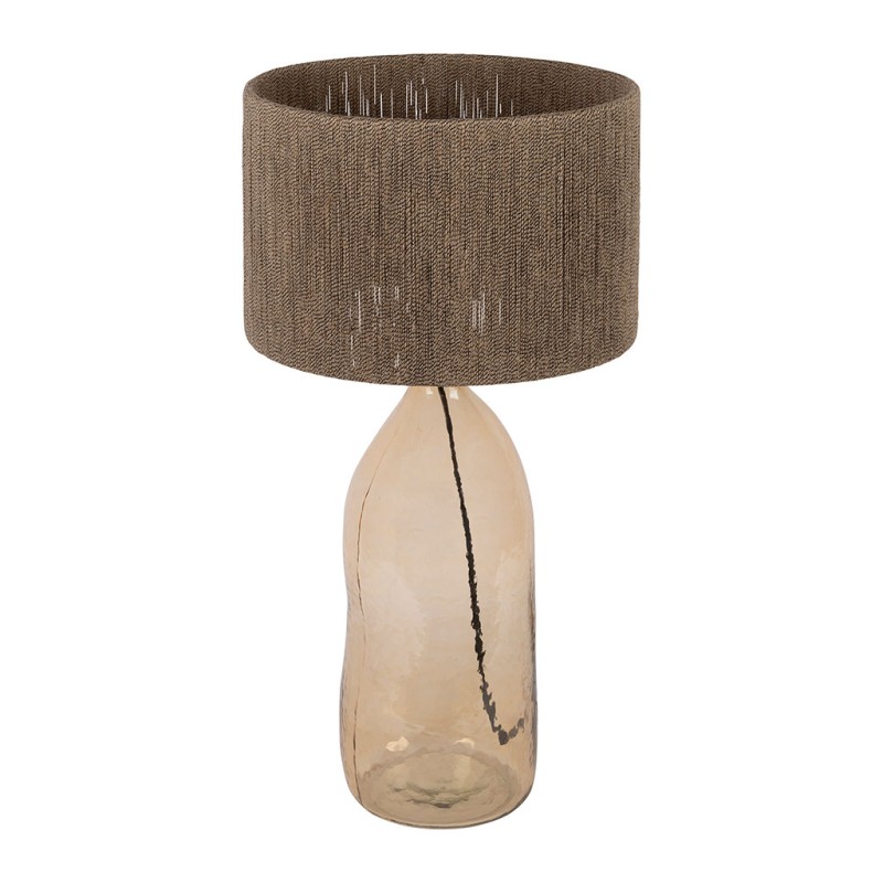 LAMPE HELIAC AMBRE D30XH60CM VERRE+JUTE