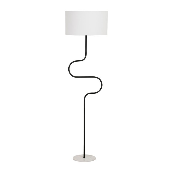 LAMPADAIRE FUNKY NOIR+BLANC D45XH163CM FER+MARBR