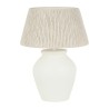 LAMPE CAMPELO D24-42XH55CM FAIENCE+LIN