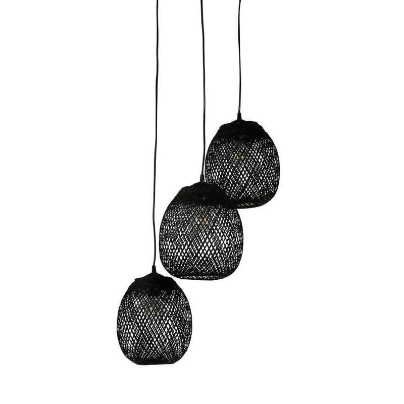 SUSPENSION 3 LAMPES ELME D40XH122CM BAMBOU