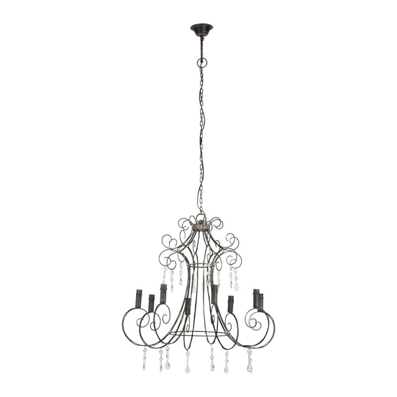 LUSTRE 8 FEUX BRISSAC GRIS D82 X H73