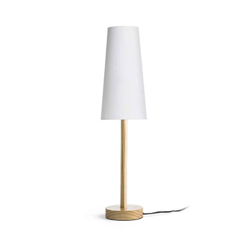 Lampe de table MAUI/CONNY 15/30 table Polycoton blanc/bois 230V LED E27 11W