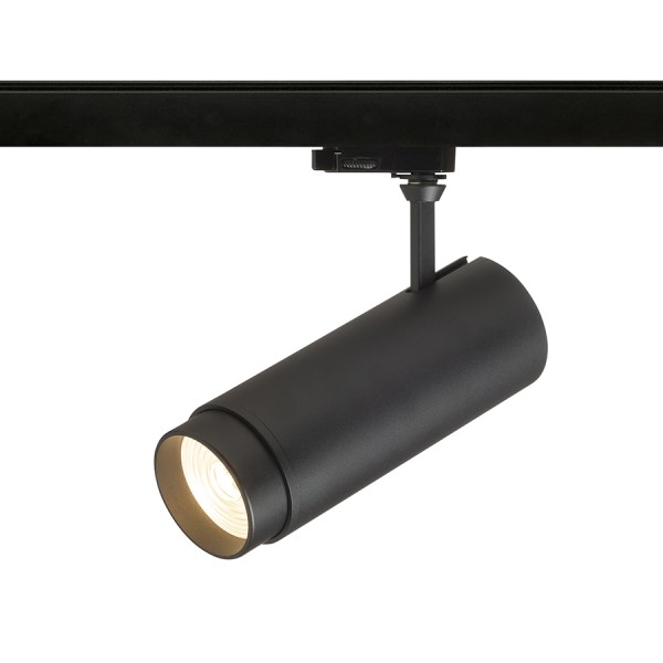 Luminaire tubulaire FOCUS 30 DIMM pour rail triphasé noir 230V LED 30W 10 60° 3000K 4000K 5000K