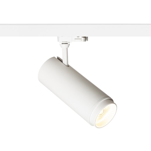 Luminaire tubulaire FOCUS 30 DIMM pour rail triphasé blanc 230V LED 30W 10 60° 3000K 4000K 5000K