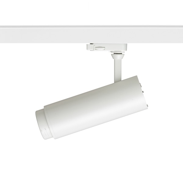 Luminaire tubulaire FOCUS 20 DIMM pour rail triphasé blanc 230V LED 20W 10 60° 3000K 4000K 5000K