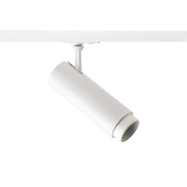 Luminaire tubulaire FOCUS 20 DIMM pour rail monophasé blanc 230V LED 20W 10 60° 3000K 4000K 5000K