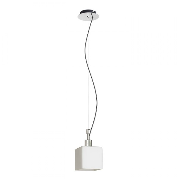 Suspension DADOS NEW verre opale coloré/chrome 230V LED E27 11W