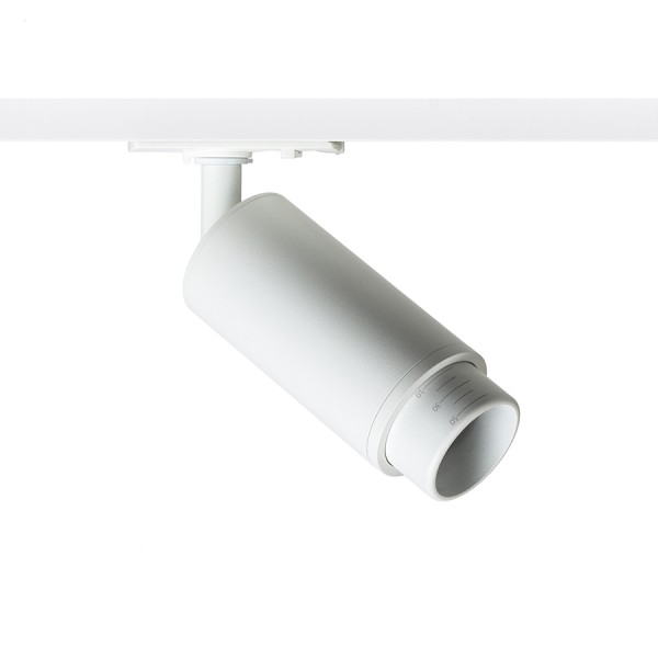 Luminaire OPTIMUS pour rail monophasé blanc 230V LED GU10 9W 10 50°