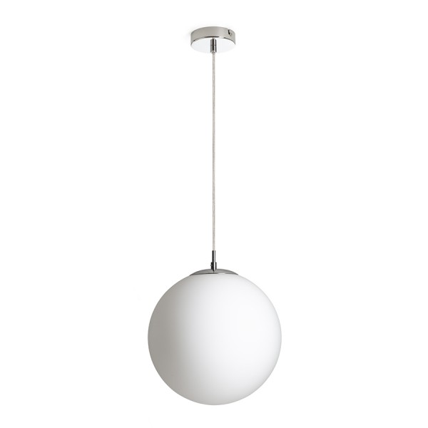 Suspension LUNA 30 verre opale coloré/chrome 230V LED E27 15W