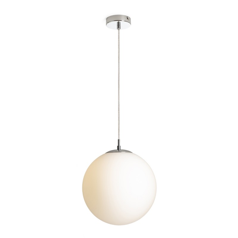 Suspension LUNA 30 verre opale coloré/chrome 230V LED E27 15W