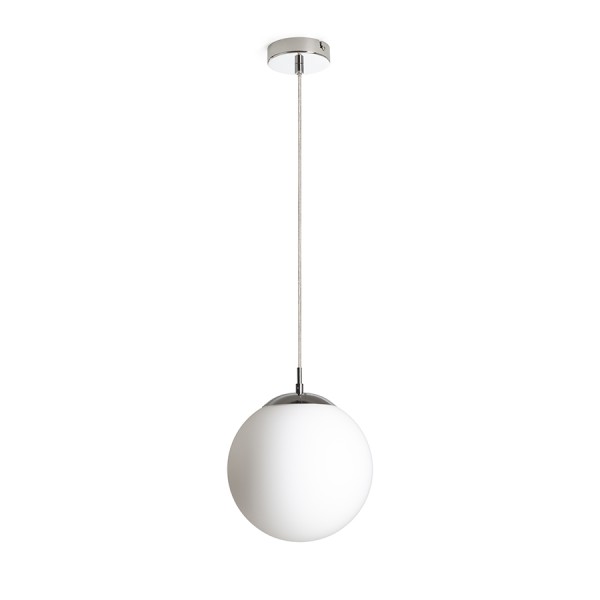 Suspension LUNA 25 verre opale coloré/chrome 230V LED E27 15W