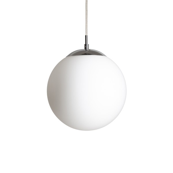 Suspension LUNA 25 verre opale coloré/chrome 230V LED E27 15W