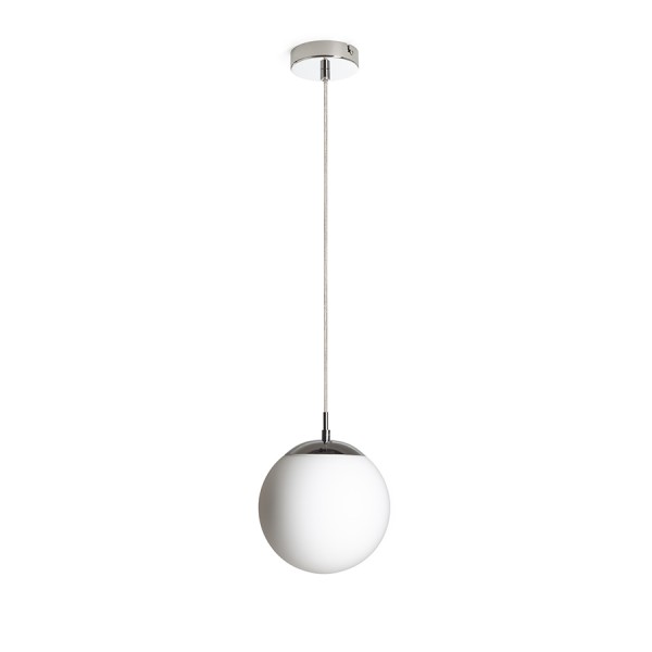 Suspension LUNA 20 verre opale coloré/chrome 230V LED E27 11W