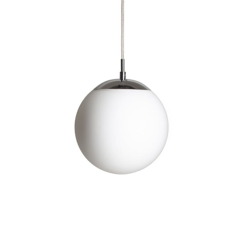 Suspension LUNA 20 verre opale coloré/chrome 230V LED E27 11W