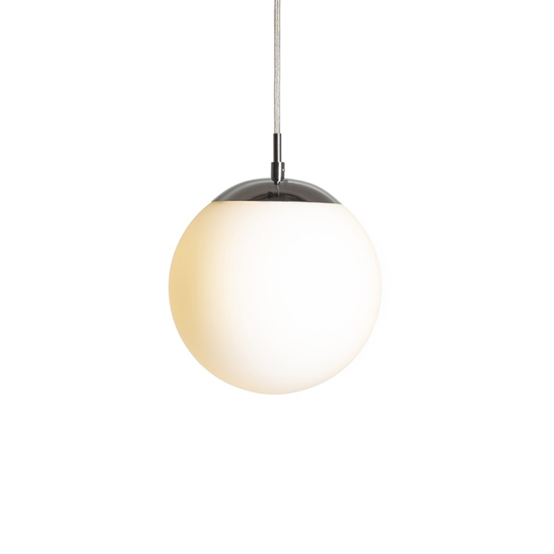 Suspension LUNA 20 verre opale coloré/chrome 230V LED E27 11W