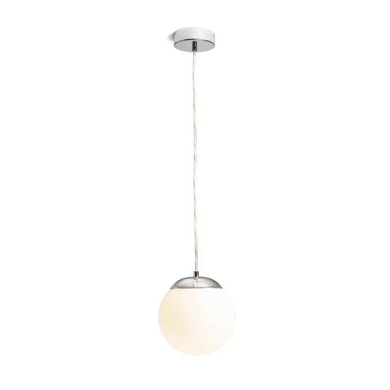 Lampe de suspension BOLLY 17 verre opale coloré/chrome 230V LED E27 11W IP44