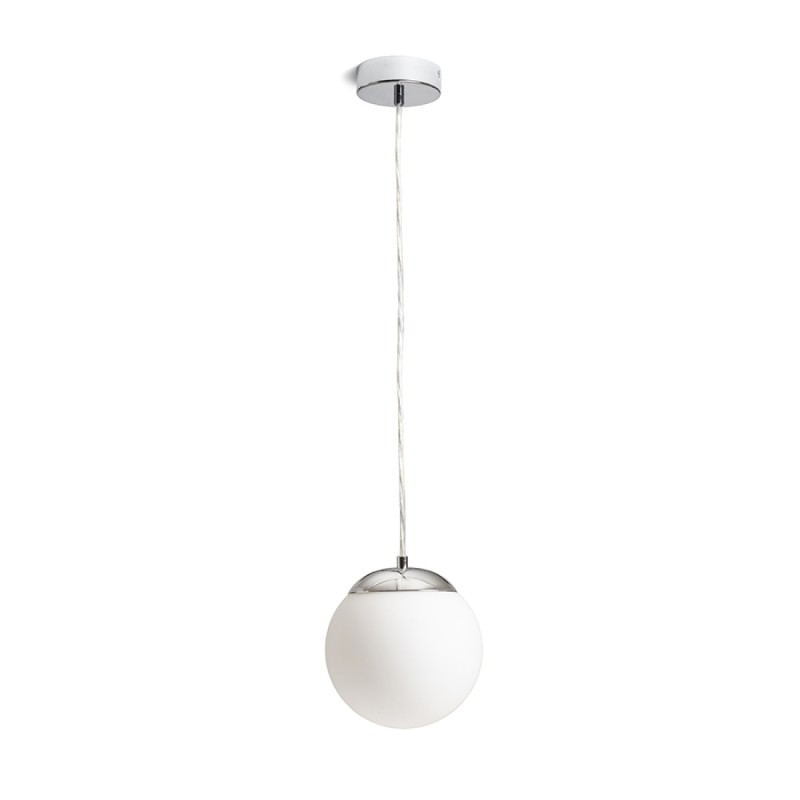 Lampe de suspension BOLLY 17 verre opale coloré/chrome 230V LED E27 11W IP44