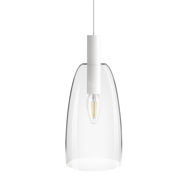 Luminaire suspendu BELLINI L E14 blanc verre clair 230V LED E14 15W