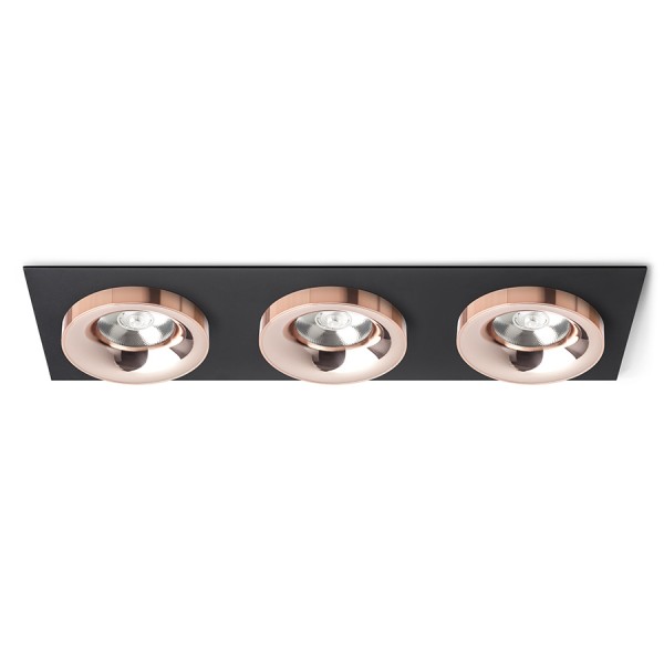 Spot SHARM SQ III encastrable noir cuivre/cuivre 230V LED 3x10W 24° 3000K